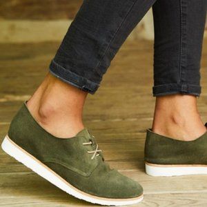 Nisolo Green Suede Oxfords Derby Shoe